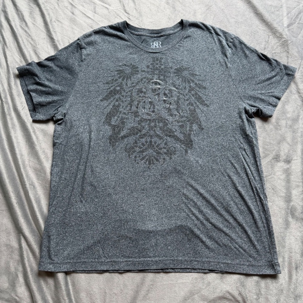 Rock & Republic T-Shirt Mens XL Gray Graphic Logo Short Sleeve Heathered